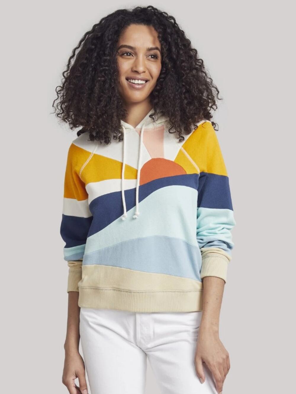 FAHERTY Women's Regular Soleil Hoodie Sweatshirt Medium Sunset Sun & Sea NWT